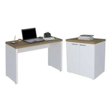 Imagem de Conjunto Escrivaninha E Balcão Munster Olmo Branco