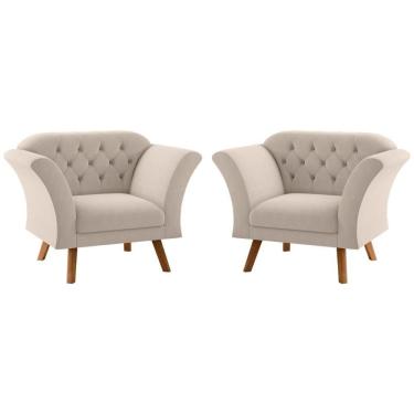 Imagem de Conjunto Poltrona Decorativa Roseira Inca Areia