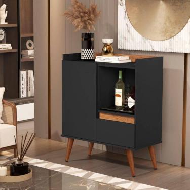 Imagem de Buffet Essenciale Pés Retro Preto Freijó