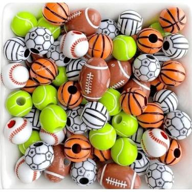 Imagem de Miçangas Bolinhas Esportes ABS Kit com 50 Unidades - sem marca