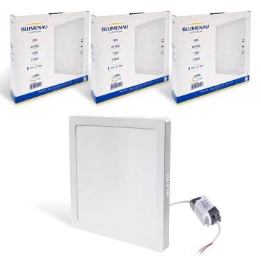 Imagem de 3x Painel Led Plafon Quadrado Sobrepor 18w Luz Neutra 4100K