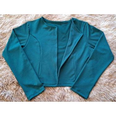 Imagem de Casaquinho Curto Feminino Manga longa blazer - Nagab, Petroleo, M