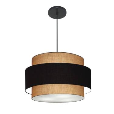 Imagem de Lustre Para Sala de Jantar Vivare Md-4396 Cúpula em Tecido 60cm