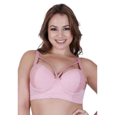 Imagem de Sutiã Plus Size Bojão Tiras Soutien Reforçado - c9 STRAPPY - TERRA E M