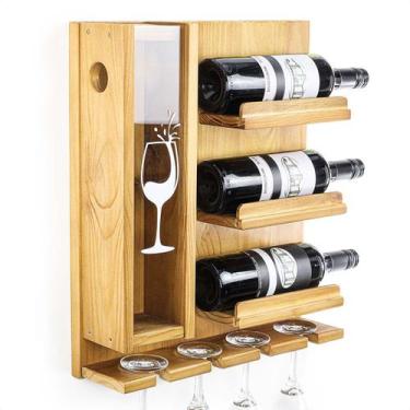 Imagem de Adega De Vinho De Madeira Suporte De Taça De Decoração Barzinho - Beto