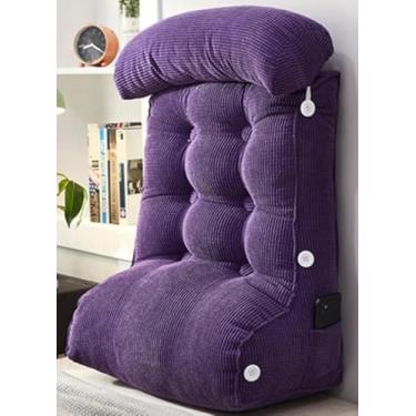 Imagem de Almofadas De Leitura Almofadas De Encosto Triangulares Ajustáveis Para Sofá-cama, Almofadas De Apoio Lombar De Cunha Almofadas De Apoio Para Adultos No Escritório Com Bols, 2, S=55x45cm