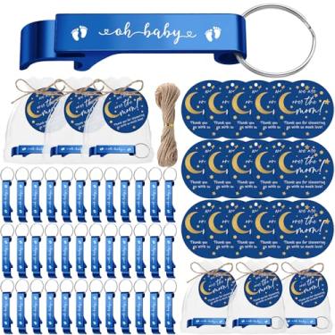 Imagem de Ecation Conjunto de 50 lembrancinhas de chá de bebê para convidados, 50 abridores de garrafas, 50 animais da floresta, etiquetas de agradecimento, 50 sacos de organza com barbante, presente para festa