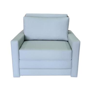 Imagem de Poltrona Cama Solteiro Tecido Acquablock - 4R Estofados, Cinza Claro