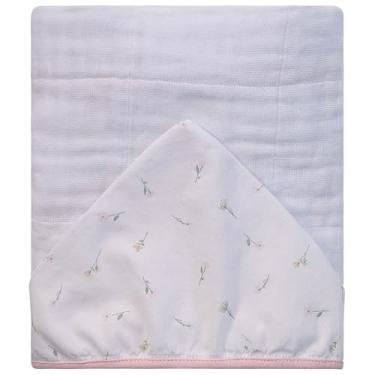 Imagem de Toalha de Banho Bebê Soft com Capuz Central Estampado 80x80cm Algodão 100% Qualidade Premium Conforto e Maciez para Recém-Nascido (Rosa)