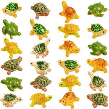 Imagem de Exasinine 24 mini tartarugas de resina, mini tartarugas marinhas, animais para acessórios de jardim de fadas, decoração de topo de bolo, plantador de suculentas, paisagem de musgo, faça você mesmo