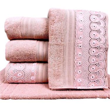 Imagem de Jogo de Toalha Banho Gigante 5pcs Algodão Egípcio Buettner Bordado Ren