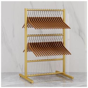 Imagem de Cabide De Roupas, Rack De Armazenamento, Cabide De Empilhador, Organizador, Suporte, Suporte De Cabide De Metal, Armário, Lavanderia, Organização, Prateleiras De Shop, Gold, 50CM×40CM×110CM