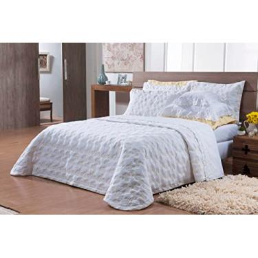 Imagem de Cobre Leito Bordado King Size Amarelo 3 Peças Nuance