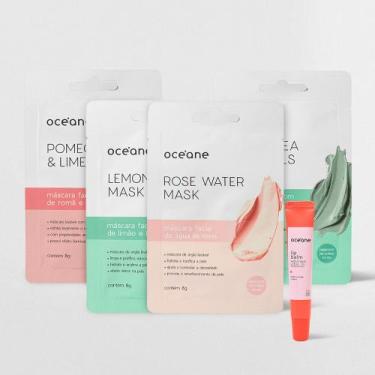 Imagem de Kit Hidratante Labial de Morango + 4 Máscaras Faciais Diversas (5 Prod