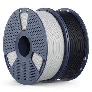 Imagem de Filamento PLA fosco 1,75 mm carretel de atualização 2025 compatível com filamento de refil de bambu, filamento de impressora SUNLU 3D de 2 kg, textura de superfície fosca, preto + branco