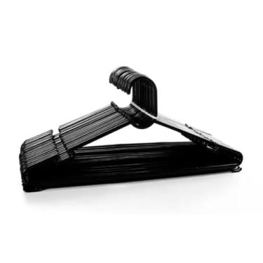 Imagem de Cabides de Plástico Resistentes, 30 Unidades, Preto