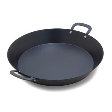 Imagem de GreenPan Panela de paella Bobby Flay de aço carbono de 38 cm, frigideira pré-temperada, naturalmente antiaderente, livre de PFS, resistente, segura para altas temperaturas, durável e versátil para