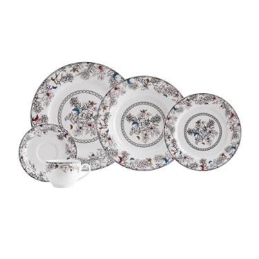 Imagem de Serviço de Jantar e Chá 30 Peças em Porcelana, Modelo Redondo Voyage, Coleção Viveiro, Schmidt Estilo, Porcelana Schmidt