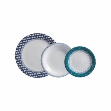 Imagem de Serviço de Baixela 18 Peças em Porcelana, Modelo Voyage Coup, Redondo, Decoração Itacaré, Porcelana Schmidt