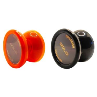 Imagem de Kit com 2 Ioiôs Profissionais Gold – Yo-Yo com Rolamento pra Manobras e Diversão Garantida (Preto/Laranja)