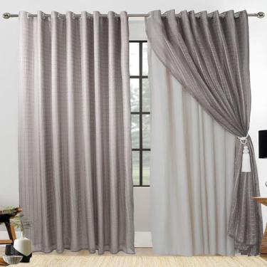 Imagem de Cortina de Voil Para Sala /Quarto 3,00m x 2,60m Com Forro Microfibra C