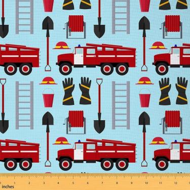 Imagem de Carro de bombeiros vermelho de tecido Castle Fairy Cute para crianças de 1 m