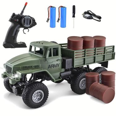 Imagem de Caminhão militar de controle remoto JPJCOOY 6x6 1/16 Scale para crianças