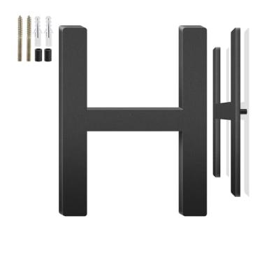 Imagem de Números de casa flutuantes de 10 cm e letras de metal para placas externas, números de casa para fora, letras de endereço de alumínio e números para porta, caixa de correio, jardim, perfeito para casa