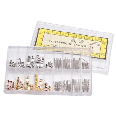 Imagem de Pssopp Assista Coroa, Caule Com Caixa de Armazenamento, Tamanhos Diferentes, Ferramenta de Reparo Relógio Aço Inoxidável, para Assistir Peças Reposição Mola da Coroa