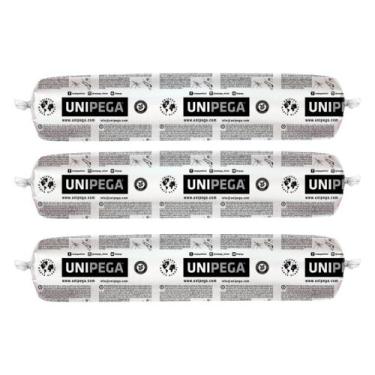 Imagem de Kit com 3 Selante Unipega PU 40 Cinza Sachê - 800g