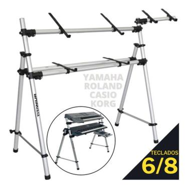 Imagem de Estante Suporte P/ 2 Teclados 76 Teclas Titanium Ty212 Bem
