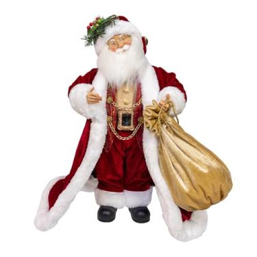 Imagem de Kurt Adler 43 cm Jacqueline Kent Papai Noel vermelho tradicional com bolsa