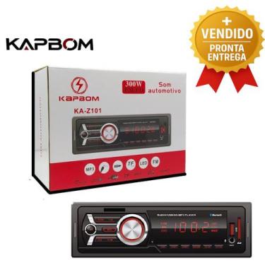 Imagem de Som Automotivo MP3 USB Cartão SD FM 300W com Controle Remoto Fácil Ins
