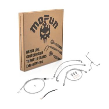 Imagem de Mofun Linha de freio dianteiro hidráulico e acelerador por extensão de fio e cabo de embreagem compatível com Harley M8 Touring Street Glide Road King Road Glide não ABS 2021-2023, serve para guidão