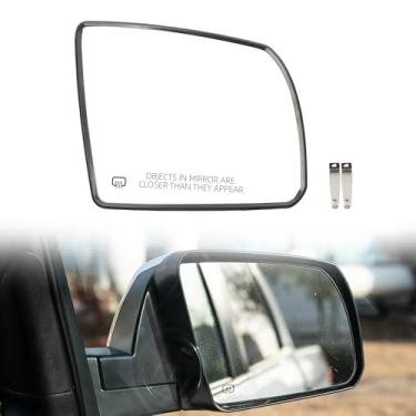 Imagem de Dasbecan Vidro retrovisor lateral direito compatível com Toyota Sequoia 2008-2017 2007-2020 Toyota Tundra Espelho de porta de passageiro com vidro aquecido elétrico substituto # TO1325107 879030C020