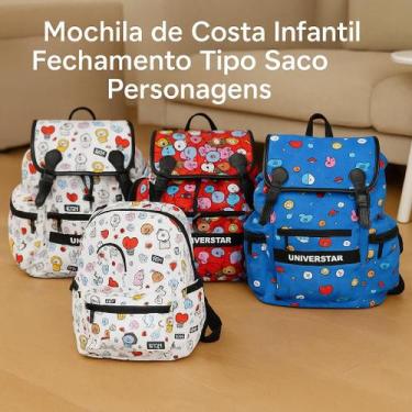 Imagem de Mochila Infantil Fechamento Tipo Saco Escolar Personagens Unissex Pass