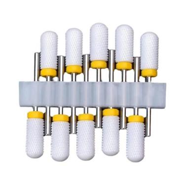Imagem de Conjunto De Brocas De Cerâmica Para Unhas, 10 Peças Para Máquina Elétr