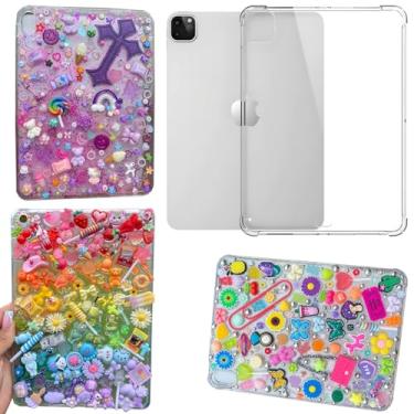 Imagem de stino Pacote com 5 capas para iPad 7ª 8ª 8ª 9ª 10ª geração Pro Air 4 5 6 7, capas decorativas transparentes de cristal transparente para design personalizado (Ipad Pro 1 2 3 4 (27.9 cm)