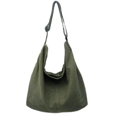 Imagem de Bolsa mensageiro GAXOS Aesthetic Vintage Green Canvas Feminina