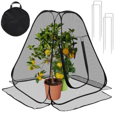 Imagem de RGQSUN Pacote Com 2 Redes De Proteção Para Jardinagem Pop-Up 71 X 81 Cm, Contra Pragas Zíper E 8 Estacas, Tendas Malha Fina Plantas, Vegetais, Frutas Flores