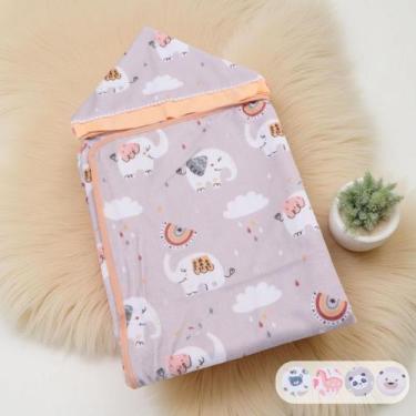 Imagem de Toalha De Banho Para Bebe Estampada Com Capuz Menino Menina - Maria's 