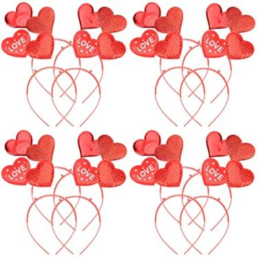 Imagem de Beaupretty 16 Pcs Valentines Boppers Valentine Party Headband Valentine s Day Headpiece Heart Boppers Christmas Heart Headband In Remembrance Child Cookie Resin Love Red