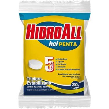 Imagem de Pastilha Tablete Pedra De Cloro 200 Gr 5 Em 1 Para Piscina Vinil Azule