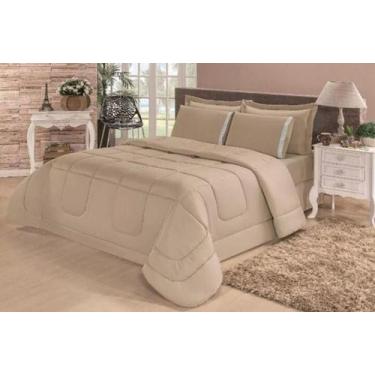 Imagem de Edredom Queen 03 peças Aconchego fronhas em lase - ms enxovais, Avelã