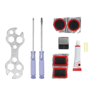 Imagem de Kit de Reparo para Bicicleta, 11 Peças - Remendo de Pneu, Chaves Múltipla, Fenda e Philips e Cola para Remendo