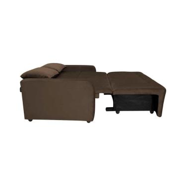 Imagem de Sofá Cama Compacto 2 Lugares 1,38 Larg Amora New Matrix Veludo Marrom