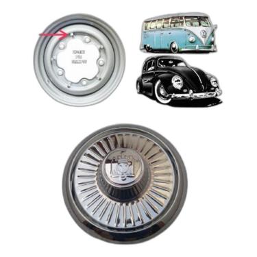 Imagem de Jg 04 Calotas Fusca Kombi Roda 5 Furos Pastelzinho Ferro