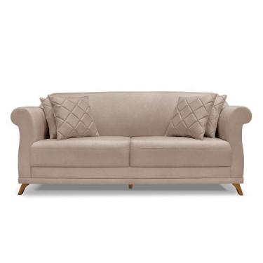 Imagem de Sofá 2 Lugares 1,80m Pés de Madeira em Linho - Amsterdam Lucadi Home, 