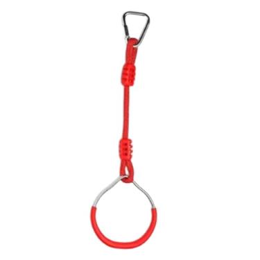 Imagem de Generic Anel de ginástica ajustável, equipamento de treinamento de força, balanço de escalada, anel de selva para acessórios domésticos ao ar livre e internos, Vermelho