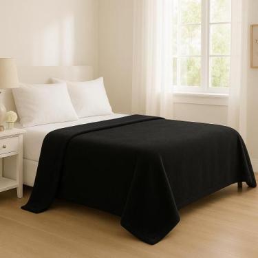 Imagem de Manta Cobertor Microfibra Lisa Antialérgica Casal Soft Macia 2,00x1,80